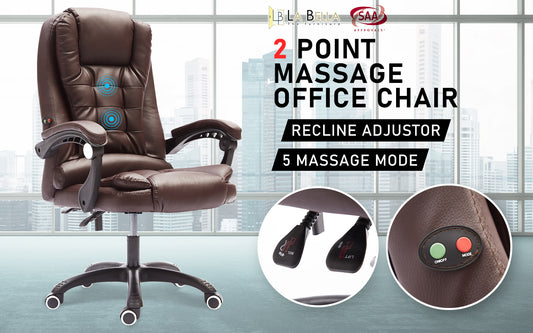 La Bella Espresso Massage Vibration Ergonomic Executive Office Chair